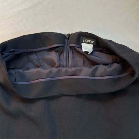 J. Crew black lined wool crepe suit skirt 21” long 13” waist zip back - Picture 10 of 15